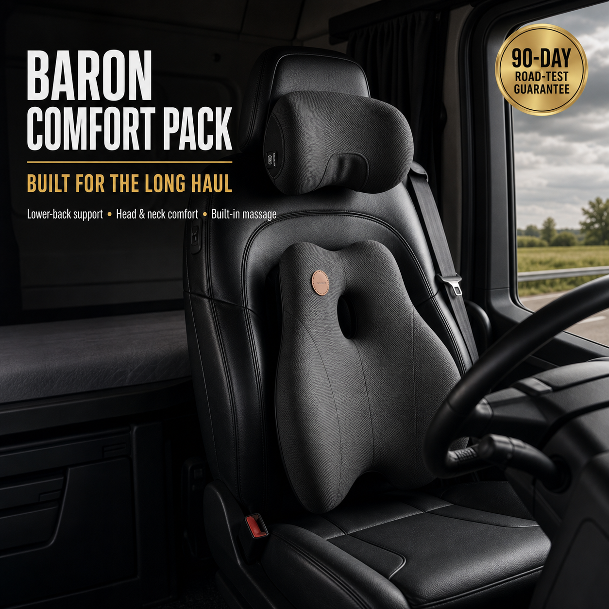 Baron Comfort Pack installed in an HGV cab